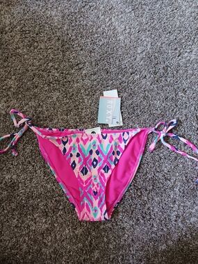 NWT Roxy Women's Multicolor Tie-Side Swim Bottoms M